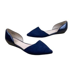 NINE WEST WOMEN'S Shoes Shelbyo Blue D’orsay Flats SIZE 7.5